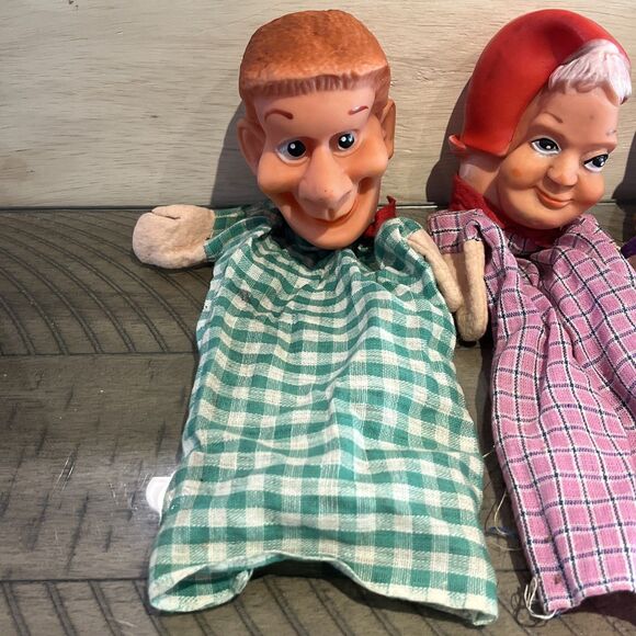 Vintage German rubber head puppets Home puppet theater 1950s Toy - Picture 2 of 6